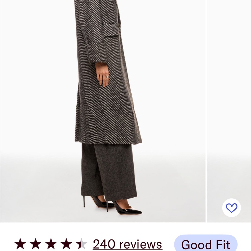 NVLT brand: Women's Black Herringbone Coat, size Medium - Picture 3 of 5